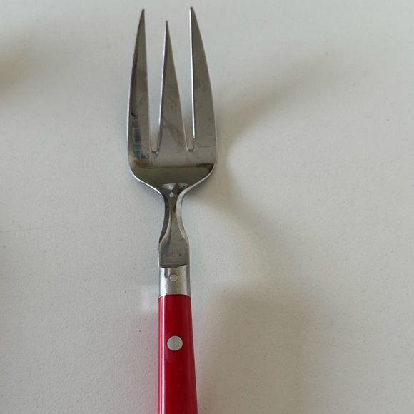 Crate&Barrel Red and Silver Serving Utensil Set 4 pieces - Picture 6 of 8